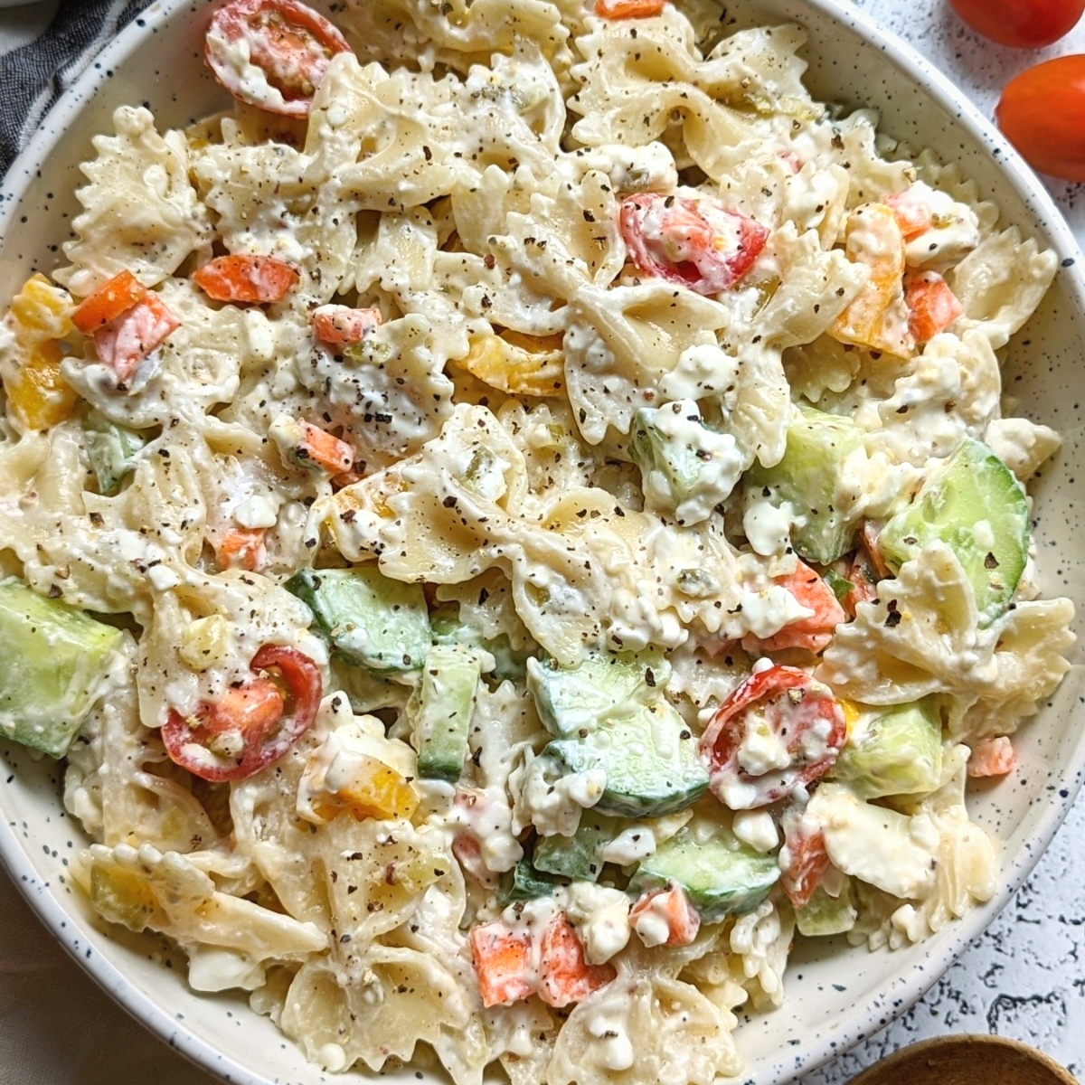High Protein Cottage Cheese Pasta Salad: 20-Minute Recipe